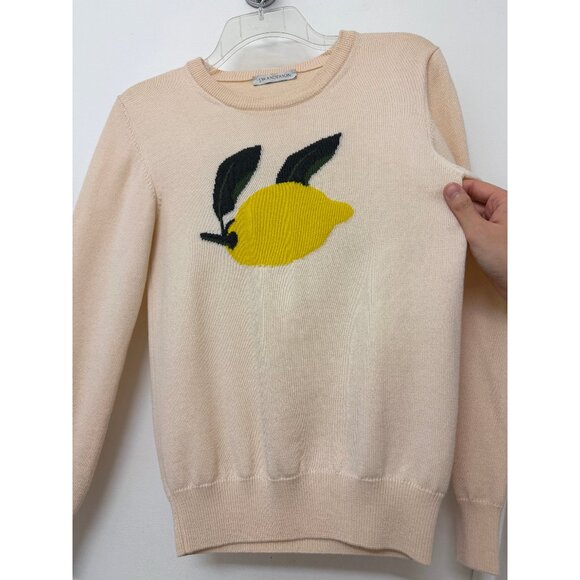 JW Anderson Lemon Fruit Graphic Intarsia Merino Wool Sweater Ivory Cream S - Picture 7 of 16